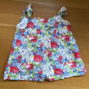 Floral tank top, lined, baby gap 12-18m
